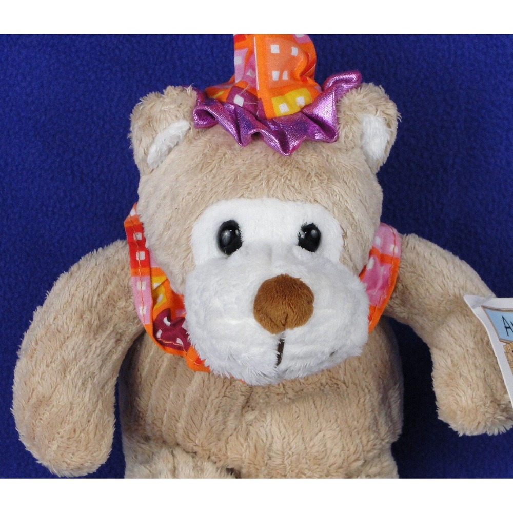 Animal Alley Birthday Bear Chenille Plush Toys R Us 10 Inch Clown Tags Baby Gift - Picture 2 of 6